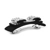 FERRAGAMO 342759 524894 FERM CRYSTAL Barrette, Black, Silver, Silver