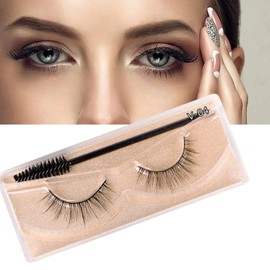 J.Fabrizio Eyelashes Makeup Natural 3D Dense Sexy False Lashes Cilios Soft Can Be Used Repeatedly False Eyelashes With Eyelash Without Lash adhesive Brush V-04 15mm