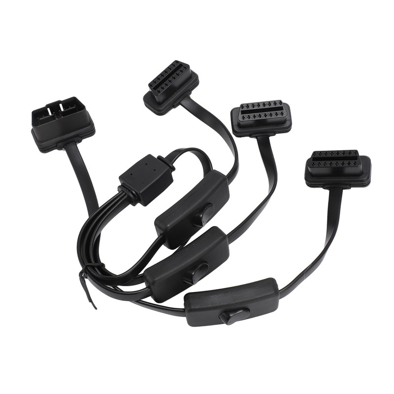 OBDII Flat Noodle Cable 16 Pin 1 in 3 Splitter