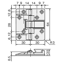 Atom Hinge for Storage Folding Doors, HD-35-GB, GB Color