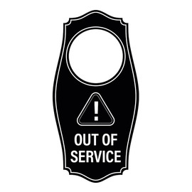 Signs ByLITA Out of Service Door Hanger - Black, 4" x 8"