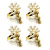 Climple Napkin Rings Set of 4 - Pearl Bouquet Napkin