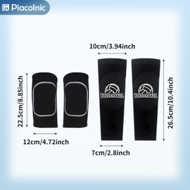 Volleyball Knee Pads Volleyball Arm Sleeves, Volleyball Accessories Including Knee Pads Volleyball and Arm Sleeves Volleyball with Protection Pads for Women Girls Teens Volleyball Training