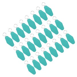 YOKIVE 24 Pcs Blank Hotel Keychains Key Tag, Plastic Sublimation Vintage Motel Keychain | DIY Craft, Great for Luggage Tag Ornament (Lake Green, 3.54-Inch)