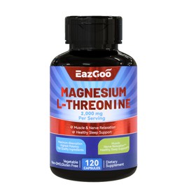 EAZGOO Magnesium L-Threonine Supplement, Mineral Magnesium Supplement, Magnesium L-Threonine 2000mg, 120 Capsules