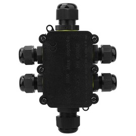 Waterproof Junction Box IP68 Plastic Junction Box 4m Underwater Connection Wiring Box T100 450VAC 24A UL94V-2 Electrical Junction Box 6 Ports for Outdoor Lighting Electric Connection (6 Way)