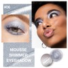 KXmzeG Silver Gray Mousse Shimmer Monochrome Eyeshadow, Neutral Matte Cream