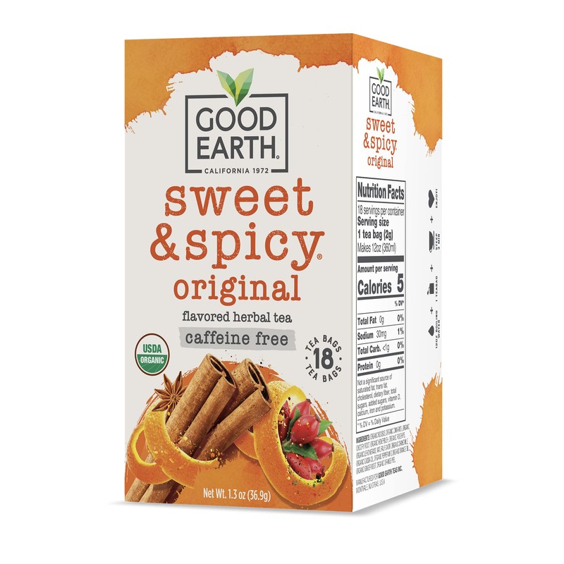 Organic Sweet & Spicy Herbal Caffeine Free Good Earth Teas