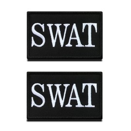 Zcketo 2 Pieces SWAT Special Weapons and Tactics Police Military Embroidered Applique Hook & Loop SWAT Police Emblem Patch for Attach to Clothes Jackets Jean Hat Vest Dogs Harness Collect