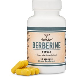 Berberine Supplement 500mg, 60 Capsules (Third Party Tested, Non-GMO, Gluten Free, Vegan Safe) AMPK Activator - Berberine HCL for Cardiovascular Health by Double Wood