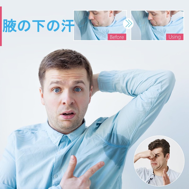 VitalBloom 汗かきさんの直貼りワイド汗取りシート 抗菌防臭 汗多め用 あせジミ防止 ワキ汗 消臭 防臭シート 直貼り 無香料