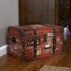 Household Essentials Medium Decorative Trunk, Coffee Shop Faux Decoupage, Antique