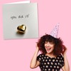 Congratulations Card - You Did It! - Beautiful Gold Heart
