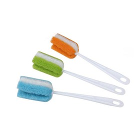 UPSTORE 3PCS Soft Hanging Sponge Cleaning Brush Cleaner with Long Handle Cup Feeding Bottle Scrubber Washing Brushes for Coffee Glasses Pot Milk Cup Mugs Winebottle Baby Bottles(Color Random)