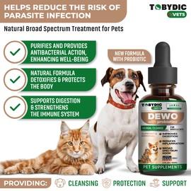 Cats & Dogs Natural Broad Spectrum Intestinal Defense & Digestive Liquid Herbal Support - Promotes Gut Health - Supplement Drops Made in USA(Herbal Cleanse 2 oz)
