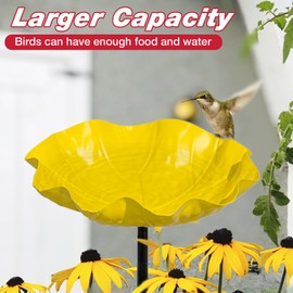 Xzunk 4 PCS Metal Bird Baths for Outdoors, Small Garden Bird Bath & Bird Feeders with Metal Stake, Hummingbird Feeder for Outside Lawn Yard Garden Decor