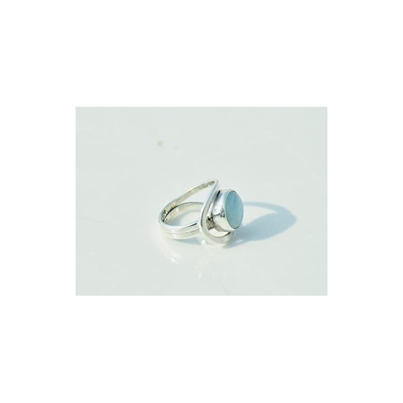 Larimar Ring, Sterling Silber ring, Statement Ring, Edelstein Ring, nat√ºrlicher