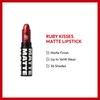 Ruby Kisses Lipstick, Matte Finish, Long-Lasting, Highly Pigmented, Smooth Apply,
