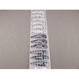 Floral flowers set pack 12 painted metal hair clip snap barrettes 1 7/8 long