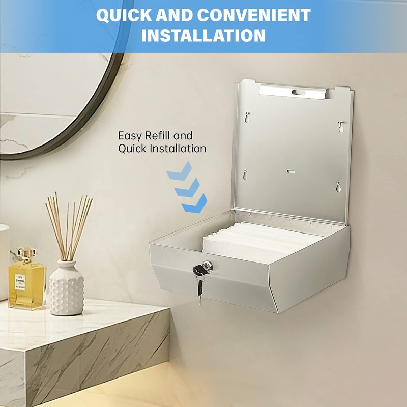 Paper Towel Dispenser Wall Mount Commercial, C Fold Multifold Hand