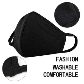 CMTK Unisex Anti Dust Face Mouth Mask,Black Cloth Cotton Face Mask Washable, Reusable - Protection from Dust, Pollen, Pet Dander, Other Airborne Irrit (FASHION MASK 3 PCS)