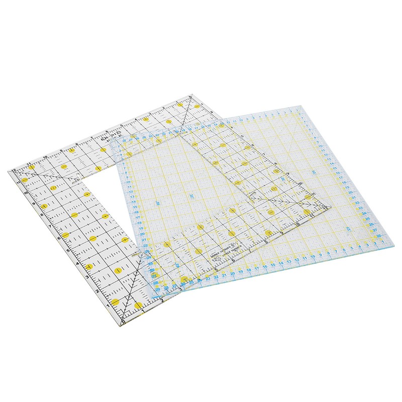2Pcs Quilting Ruler Square Acrylic DIY Cloth Patch‑Work for Measuring