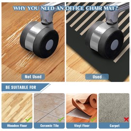 Office Chair Mat for Hardwood Floor Minimalist Art 36"x48" Computer Gaming Chair Mat Anti-Slip Rugs Floor Protector for Rolling Chairs Under Desk Rug for Home