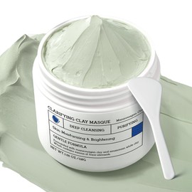 2PCS Clay Mask for Face & Sensitive Skin: Triple Mud Formula Deep Cleans Pores Reduces Acne Balances Oil & Improves Texture - 3.88 Oz
