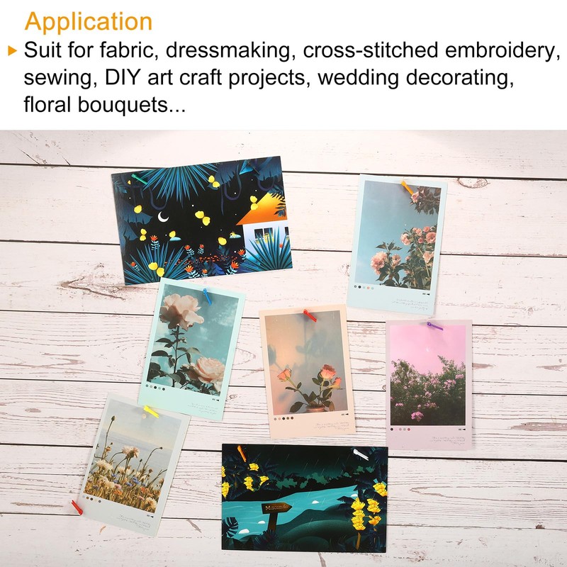 PATIKIL 60 × Package Flag Card Push Pins Plastic Head