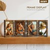 DUENPY 4 Folding 5x7 Picture Frame Horizontal Engineered Wood Accordion