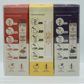 BeeFamily - Variety Honey Stick Set 300g - Blueberry Honey, Cranberry Honey, Lemon Honey