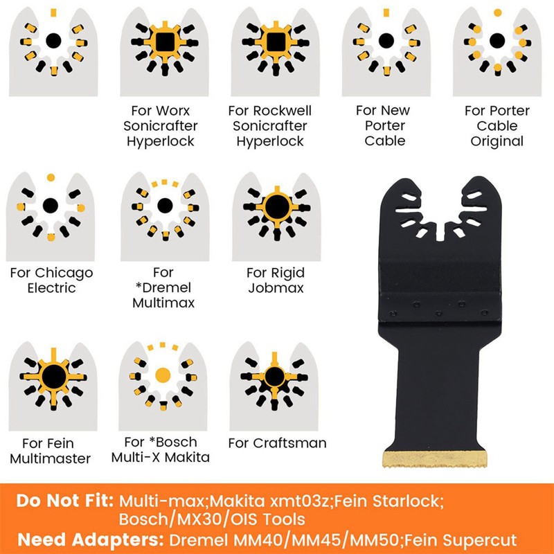 5Pcs Oscillating Tool Saw Blade Multifunctional Professional Titanium Plated Multitool