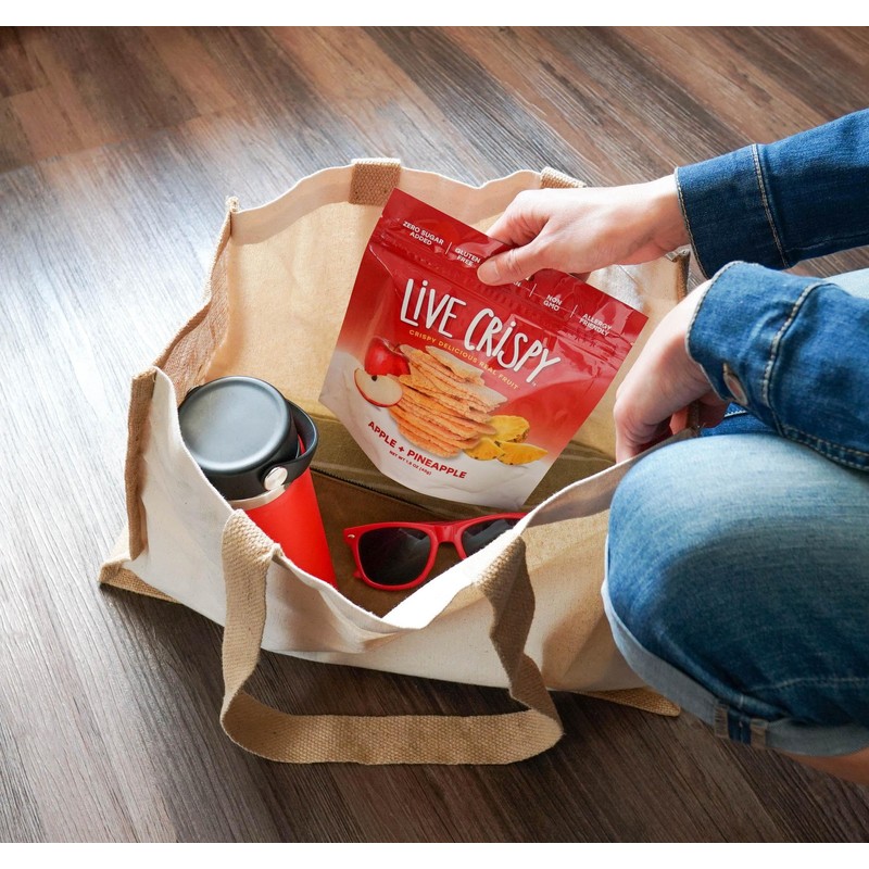 Live Crispy Fruit Chips - Pineapple-Powered Snack Packed with 100%