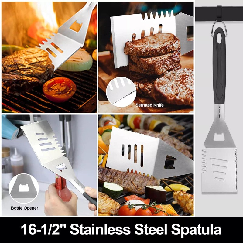 HAUSHOF 15PC Grilling Accessories BBQ Grill Set Barbecue Utensils 16.5"