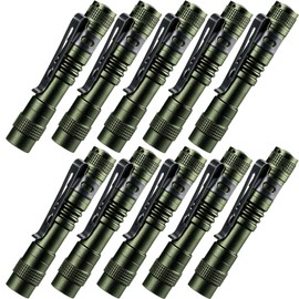 Beieverluck 10 Pack Small Mini Flashlights, Pocket Flashlight Penlight with Clip, Tactical Pen Light for Camping Outdoor Emergency Inspection Fathers Gifts for Dad Husband