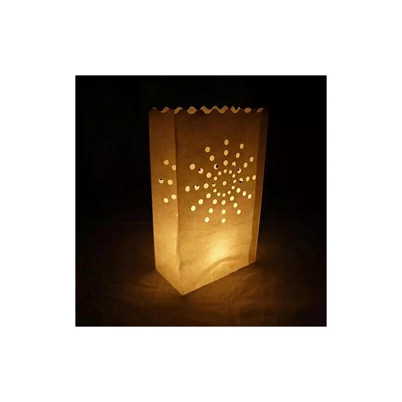 Quasimoon Sunburst Paper Luminaries / Luminary Lantern Bags Path Lighting