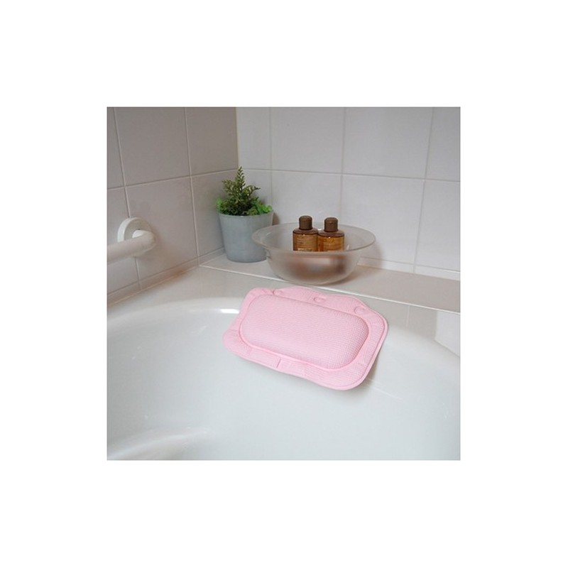 Croydex (BG2070-23) Bath Pillow, Pink (BG2070-23), Non-slip Bath Pillow, 8.3