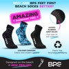 BPS 'Feet First' Water Socks (Black with Rubber Grip Soles,