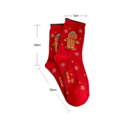 Christmas Socks Women's Winter Socks Cuddly Socks Christmas Santa Socks Cotton Winter Warm Christmas Stockings Socks Advent Calendar Socks Christmas Cotton Socks for Autumn and Winter 2 Pairs, red