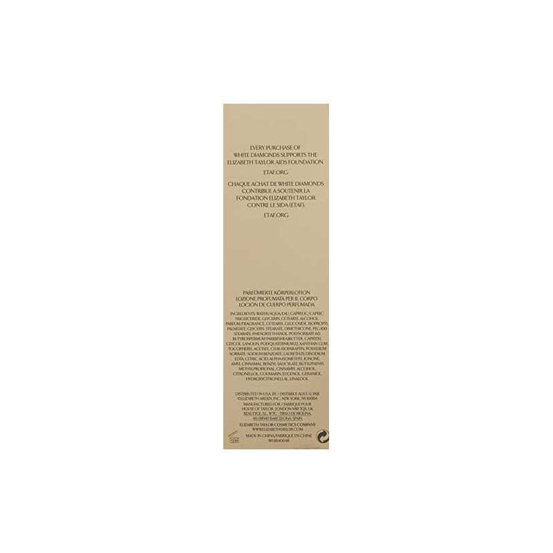 Elizabeth Taylor White Diamonds Body Lotion para Mujer, 6.8 Oz/200