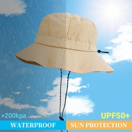 NPJY Packable Quick Dry Sun Bucket Hats for Women Lightweight Outdoor Waterproof Rain Hat with Detachable Chin Strap Small-Medium （Size: 22-22 3/4） Red