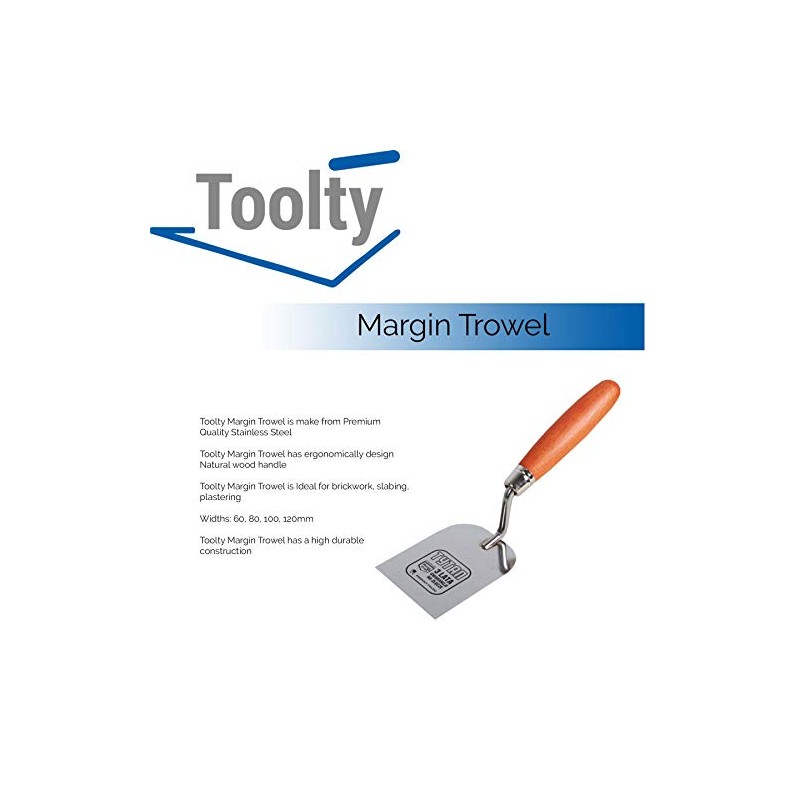 Toolty Stainless Steel Margin Trowel - Wall Putty Trowel, Plastering