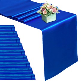 Shinybeauty Royal Blue Satin Table Runners 12 x 108 for Weddings Banquets Birthdays Graduations and Engagements