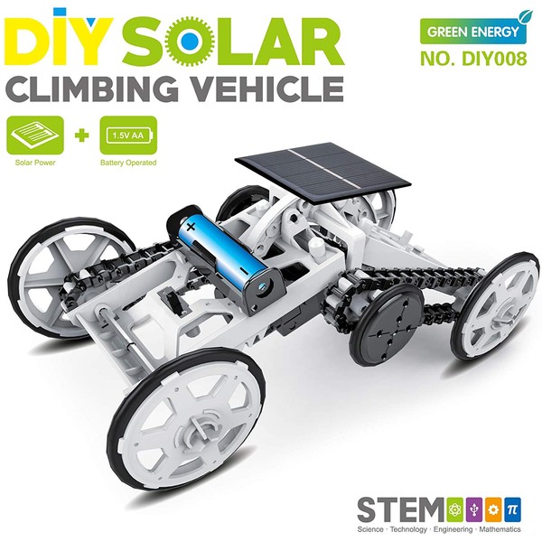 STEM Toy 4WD Car DIY Climbing Vehicle Motor Car Educational Solar Powered Car Engineering Car for Kids&Teens, Science Building Toys, Gifts Toys for 6-12 Year Old Boys Girls