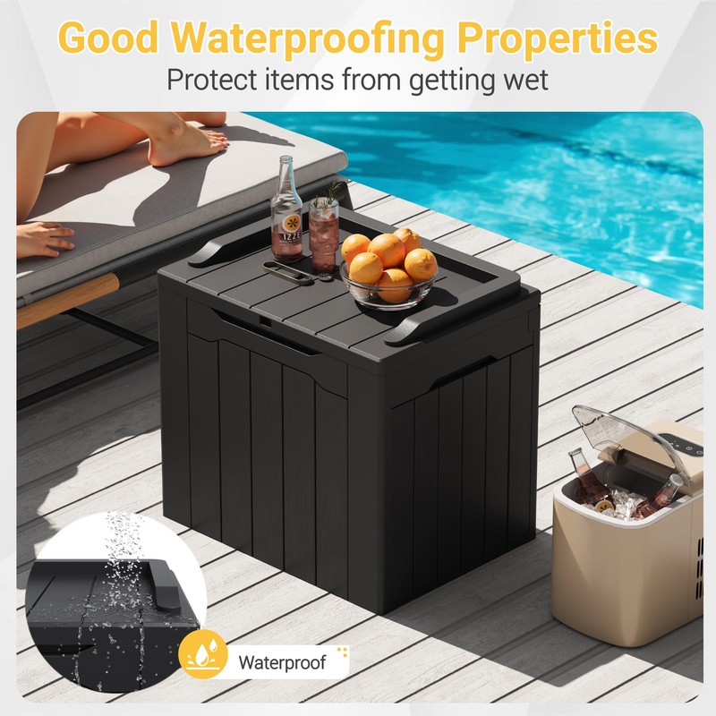 Greesum Outdoor Storage Box 31 Gallon Storage Box with Lid