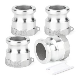 TAISHER 2PCS Global Type A Aluminum Cam & Groove Hose Fittings，1-1/2" Plug x 1-1/2" NPT Female Thread Camlock Fittings
