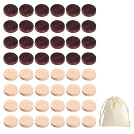48 Pieces Checkers Pieces And 1 Piece White Cloth Bag, Board Game, Wooden Round Chess Pieces, Interactive Toy For Home