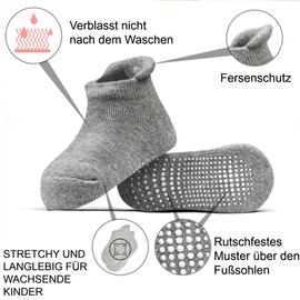 HYCLES Stopper Socks Children - 12 Pairs ABS Socks Children Baby Boys Toddler Non-Slip Socks for 0-7 Years Non-Slip Socks Girls, 04# Black*3+Dark Grey*3+Navy*3+Blue*3