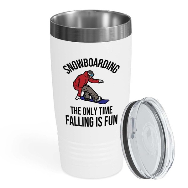 Snowboarding White Edition Viking Tumbler 20oz - Snowboarding The only