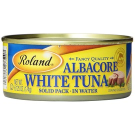 Roland Foods Fancy Albacore White Tuna, Solid Pack in Water, 6 Ounce Can, Pack of 6